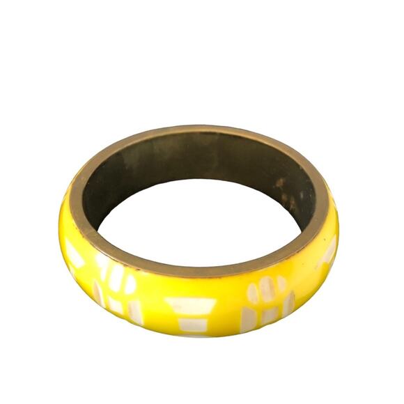 Bohemian Three Yellow White, Brown Black, Brown Bangle Bracelets - Picture 16 of 16